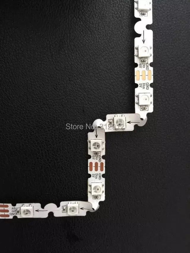 SK6812-RGB гибкая адресуемых СВЕТОДИОДНЫЙ пиксель полосы; 48 Светодиодный s с 48 пикс./м; из водонепроницаемого материала; белый PCB; DC5V вход