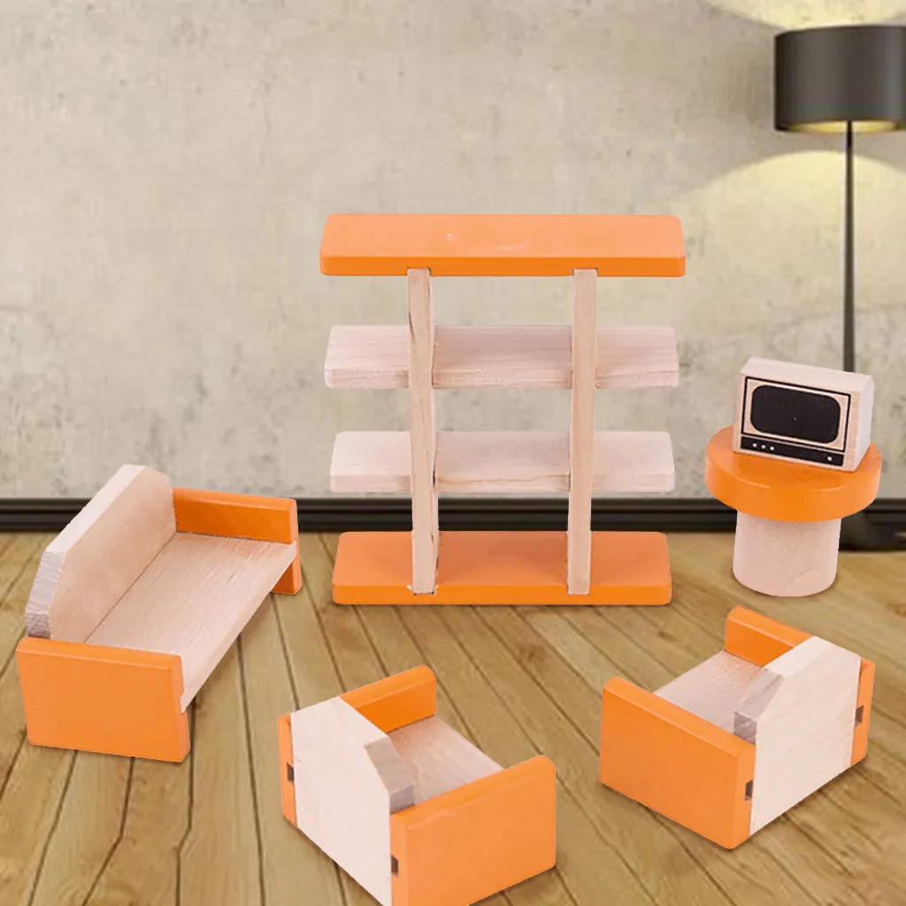 Мини мебель игровой домик игрушки развивающие Diy небольшой ролевые деревянная