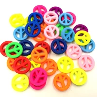 50pcs spacer beads peace sympol round mixed candy colors jewelry diy making accessories 16x4mm