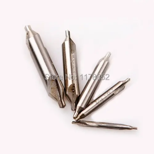 

5 Pc SAE Size HSS Center Drill Bit Combined Drill & Countersink Lathe Mill Tool Set, 60 degree
