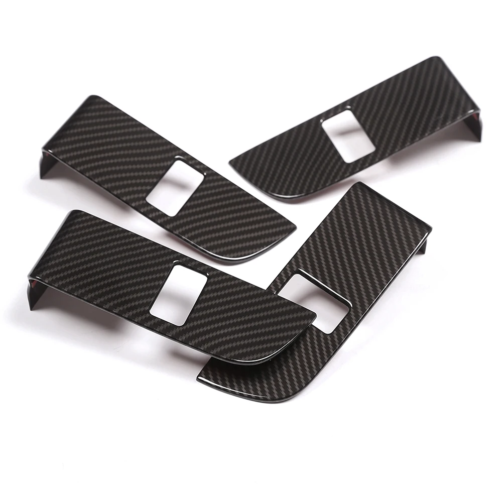 

Carbon Fiber ABS Chrome Child Safety Door Lock Switch Panel Trim For Land Rover Discovery 5 2017 Car Accessories 4pcs/set