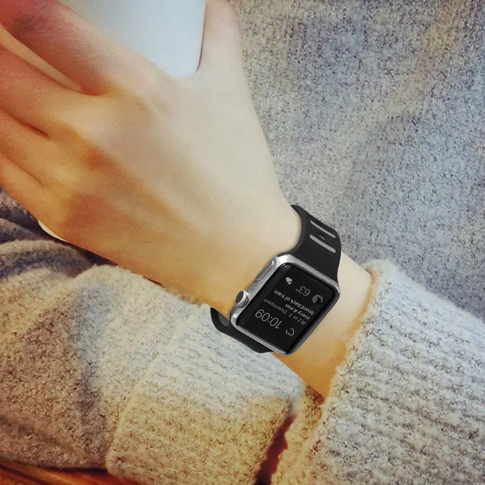 Спортивный Чехол для Apple Watch Series 3 1 2 38 мм 42 ремешок силиконовый спортивный