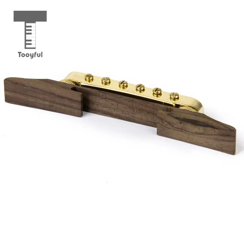 

Tooyful High Quality 1Pc Jazz Guitar Rosewood Bridge With Saddles Gold Plated for Professional Acoustic Guitar Instrument Acce
