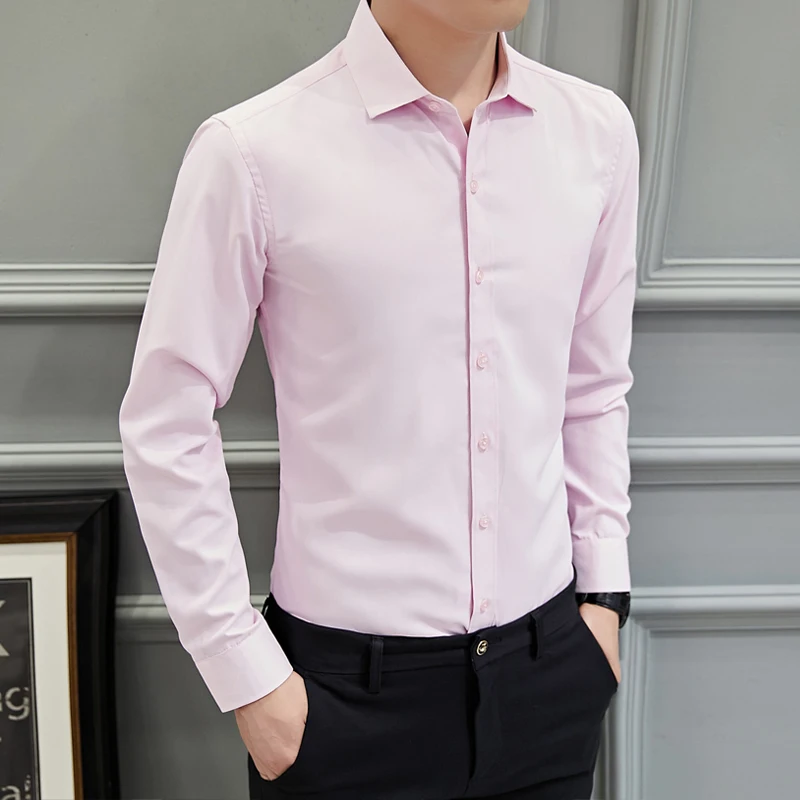

Multi-color Choice Fashion Men Dress Shirts Large Size 5XL Comfortable Elegant Men's Business Work Shirt