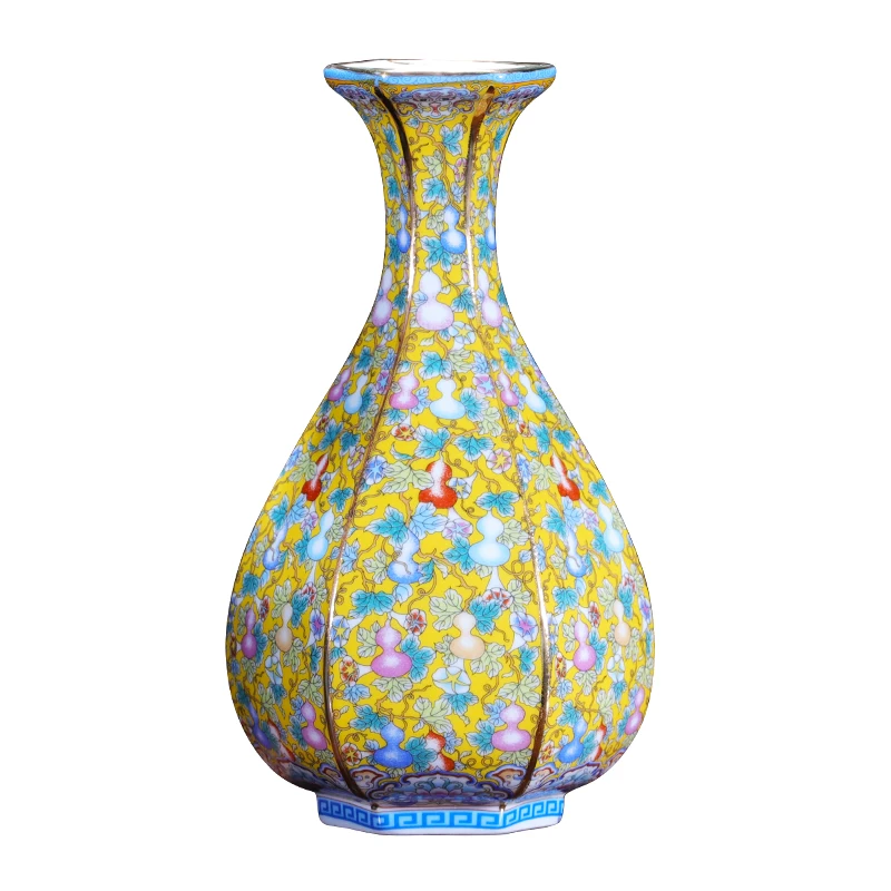 Jingdezhen Ceramic Vase Imitating Yongzheng Enamel Antique Retro Arrangements New Chinese Home Living Room Decorations | Дом и сад