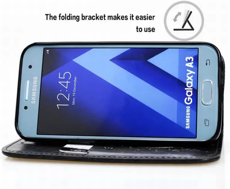 Чехол-бумажник с откидной крышкой с тиснением Обложка для samsung Galaxy A5 A7 A3 чехол Магнитный кожаный чехол для samsung A3 A5 A50 A30 A70 M10