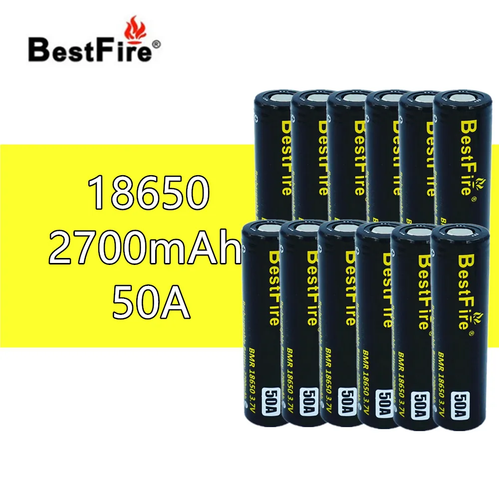 12 шт. Bestfire 18650 Батарея 3 7 в литий-ионная аккумуляторная 2700 мАч 50A для Eleaf iStick Pico