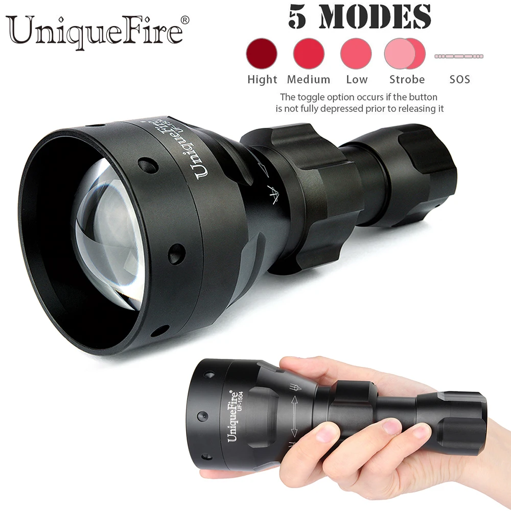 UniqueFire Powerful T67 Led Flashlight UF-1504 XM-L2 IP67 Waterproof Aluminum Alloy Torch For 18650 Battery | Освещение