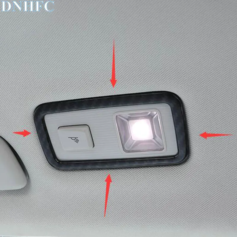 

DNHFC Carbon fiber style rear reading lamp is decorated with a light frame for Volkswagen T-ROC T ROC 2017 2018 Accessories