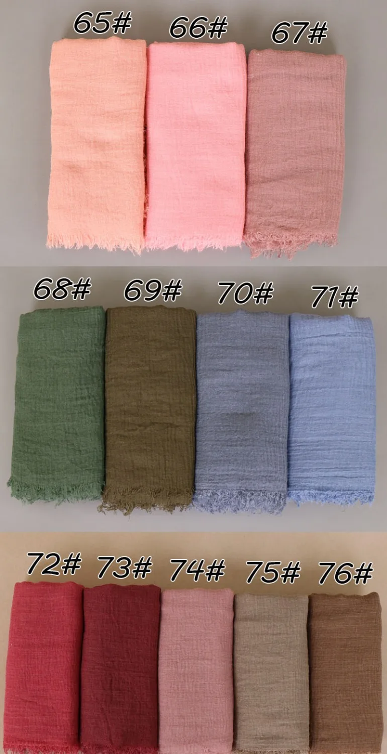 Хлопковый шарф с бахромой 15 шт./лот 90 цветов|scarf shawl|cotton scarfcotton crinkle shawl |