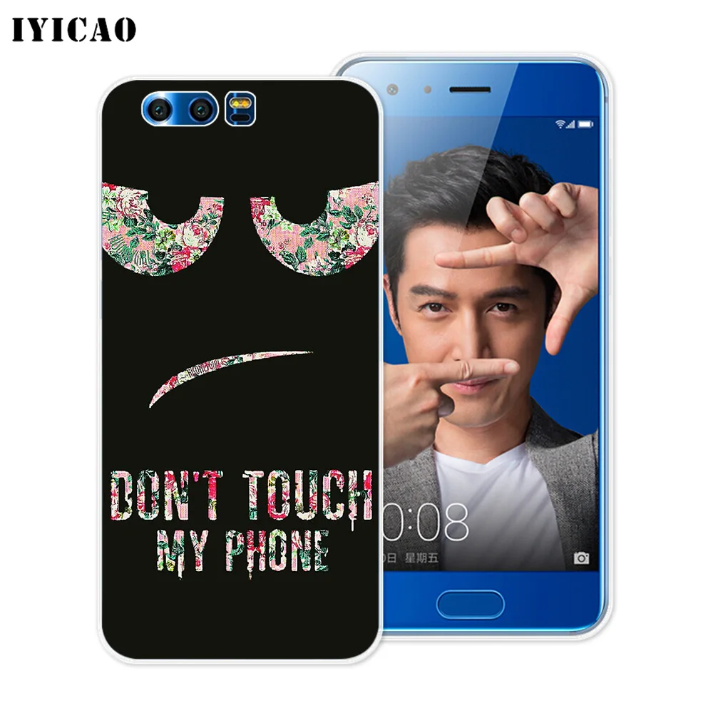 Мягкий силиконовый чехол IYICAO dont touch my phone Для Huawei Y9 Y7 Y6 Prime 2018 Honor 8C 8X 8 9 10 Lite 7X 7C 6A 7A