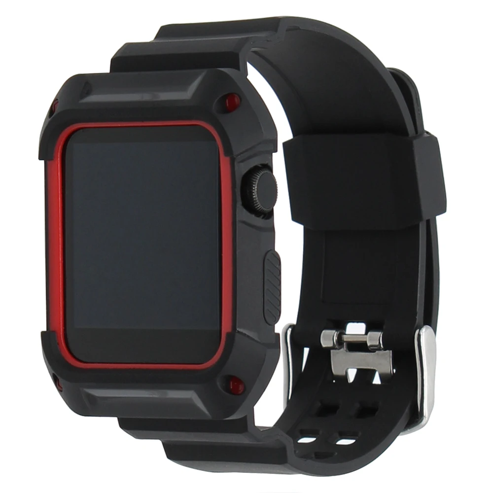 Резиновый ремешок из ТПУ для наручных часов защитный чехол iWatch Apple Watch 38 мм 42