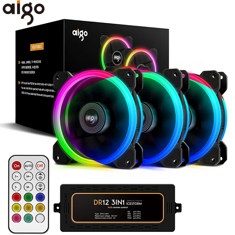 Кулер Aigo DR12 для ПК бесшумный кулер процессора 120 мм 12 В светодиодная подсветка