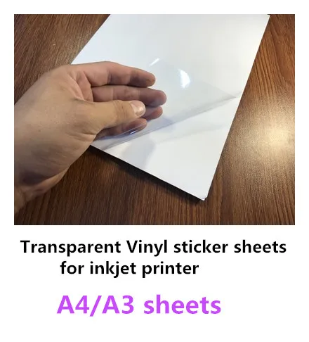A4/A3 transparent vinly наклейки листы для печати струйной с картонной
