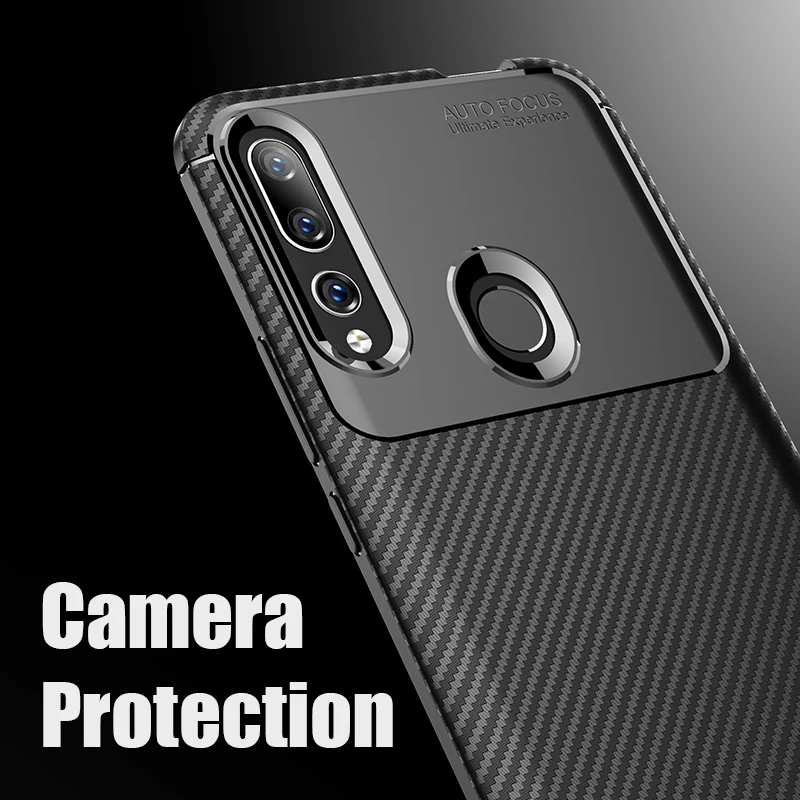 Armor Case For Huawei Y9 Prime 2019 Carbon Fiber Full Protection Soft silicone TPU Back Cover |