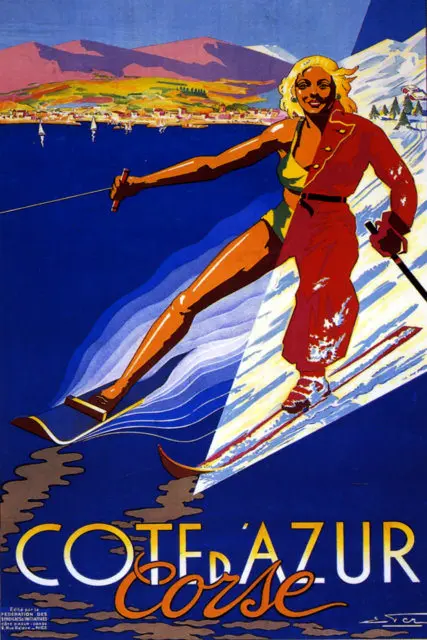 Винтажный постер для катания на лыжах спорта путешествий государственные парки