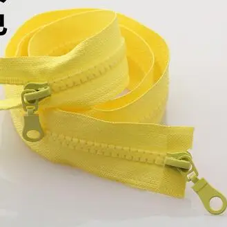 yellow Карамельный цвет#5 смола молния двойные сплавы одежды пальто молния 80 см Двусторонняя разделяющая молния одежды молнии - Цвет: yellow