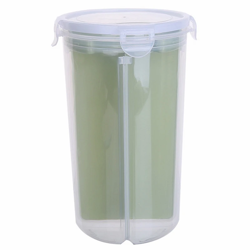 Urijk рис бобы Stoarge Jar с крышкой уплотнения 4 решетки пластик кухня ящик для хранения холодильник еда сохранение контейнер - Цвет: large green