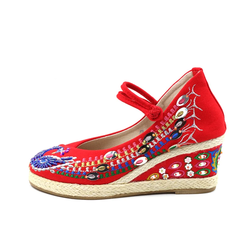 Женские туфли лодочки с павлином в национальном стиле повседневная женская