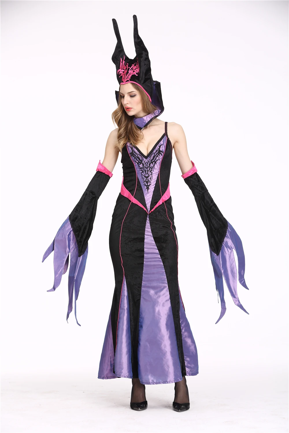 2020 Hot Sale Halloween Witch Cosplay Costume Adult 4 Pieces Fancy Sexy Christmas Clothing Role Play Set | Тематическая одежда и