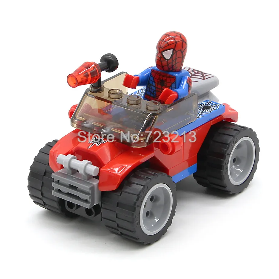 60012B Один человек паук фигурка мотоцикл Venom Scanes комиксов Marvel Человека-паука и супер Модель hero Набор строительных блоков Кирпичи Игрушки - Цвет: 60012B