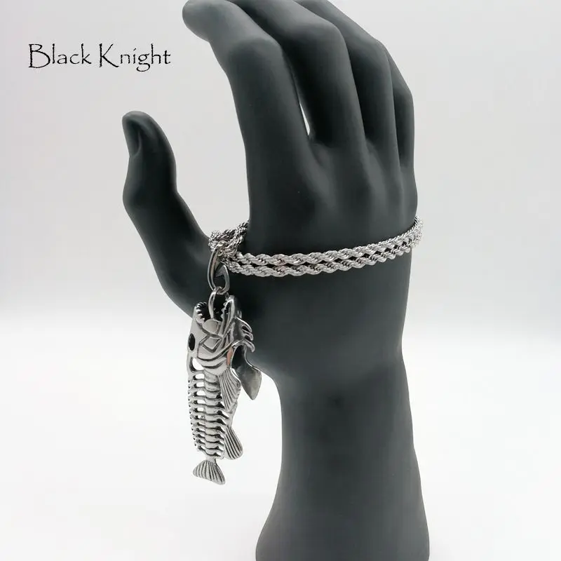 Ожерелье с подвеской Black Knight мужское ожерелье из нержавеющей стали в виде рыбьей