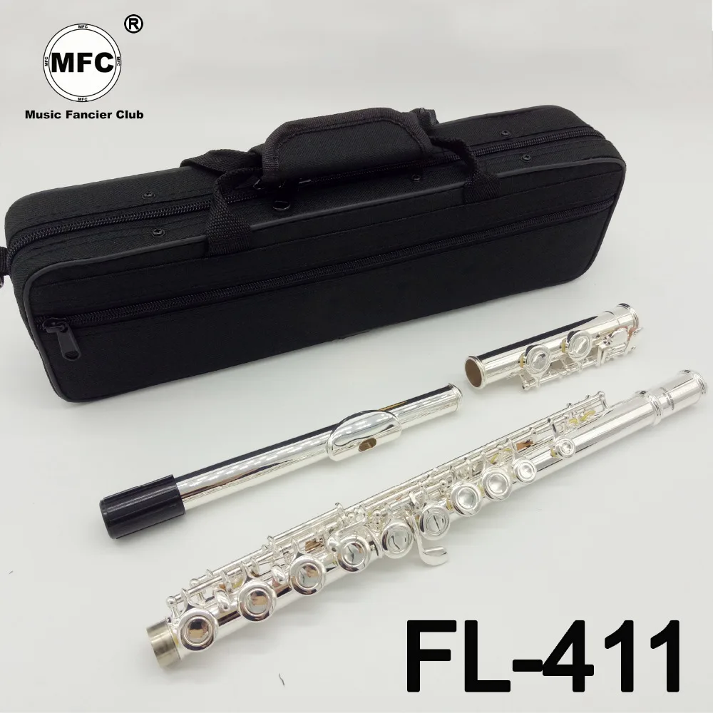 

Music Fancier Club Intermediate Standards Flute FL-411 Student Flutes Silver Plated 16 17 Holes Closed Open Hole With Case