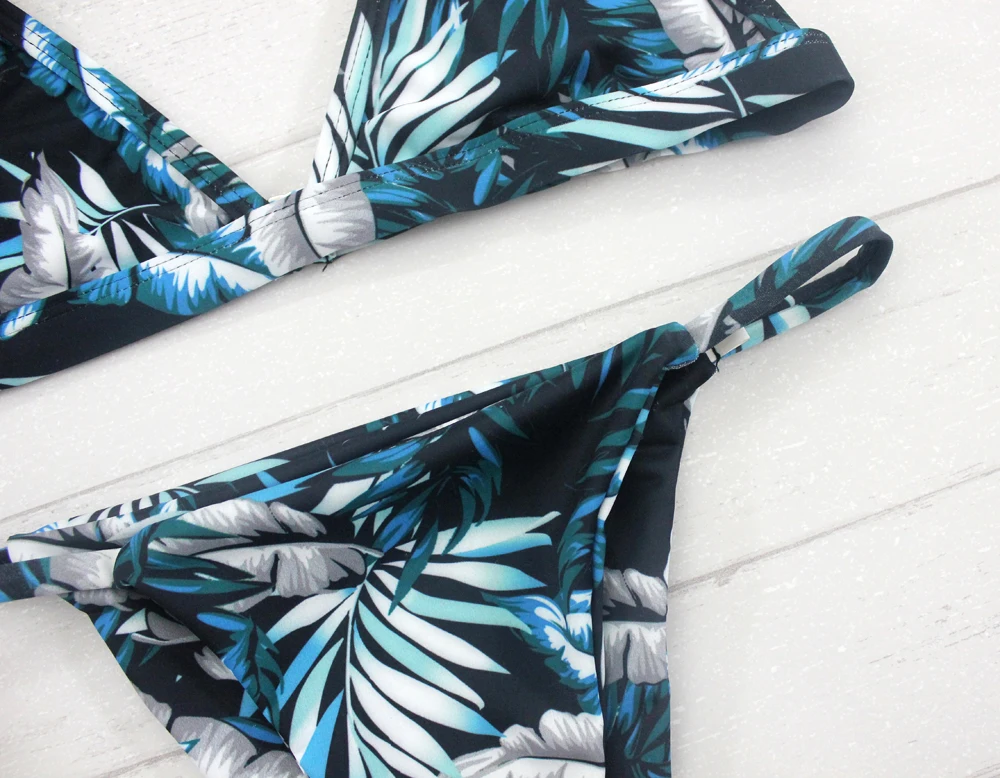 Бикини пуш-ап женское с принтом пикантный комплект бикини пляжная одежда