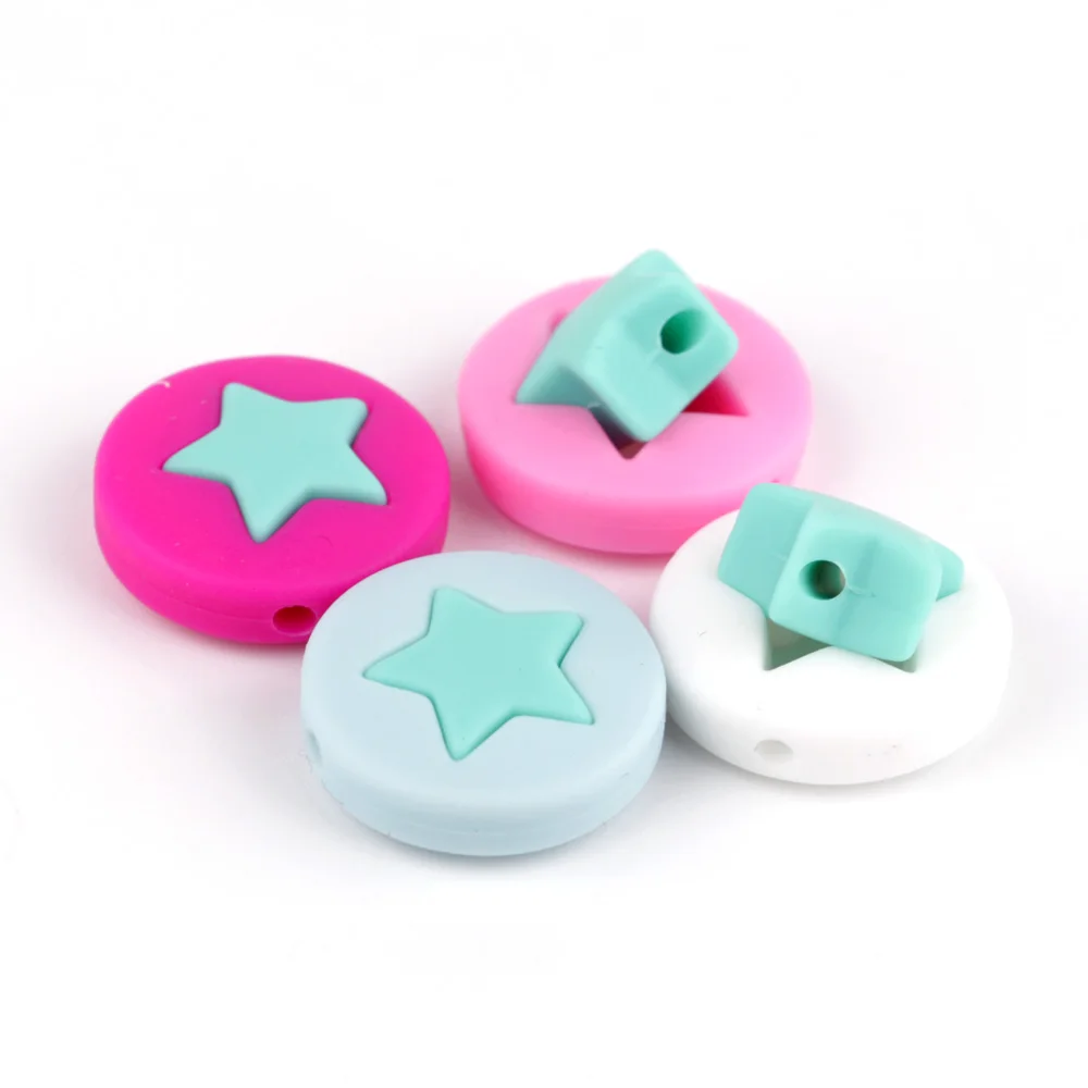 TYRY.HU 10Pcs Round Creative Silicone Beads Food Grade Teether Baby Teething Chew Pacifier Chain Toy Accessorie BPA Free | Мать и ребенок