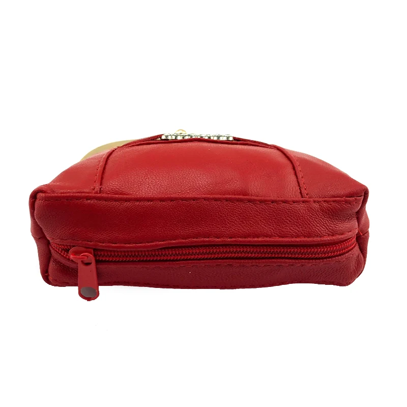 NICOLE &amp CO New Genuine Leather Coin Purse girls Sheepskin Change Metal Hasp Closure Card Holder Wallet Zipper Small Bag |