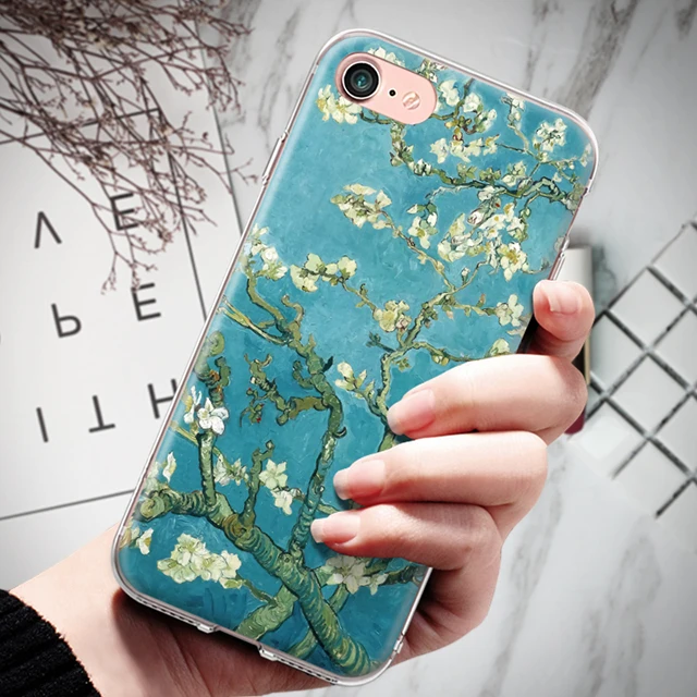 Для iPhone 4, 4S, 5, 5S, SE, 6, 6 S, 7, 8 Plus, X, XR, XS Max, ТПУ задняя крышка, Ван Гог, картина маслом, Мона Лиза, Подсолнух, узор, силиконовый чехол