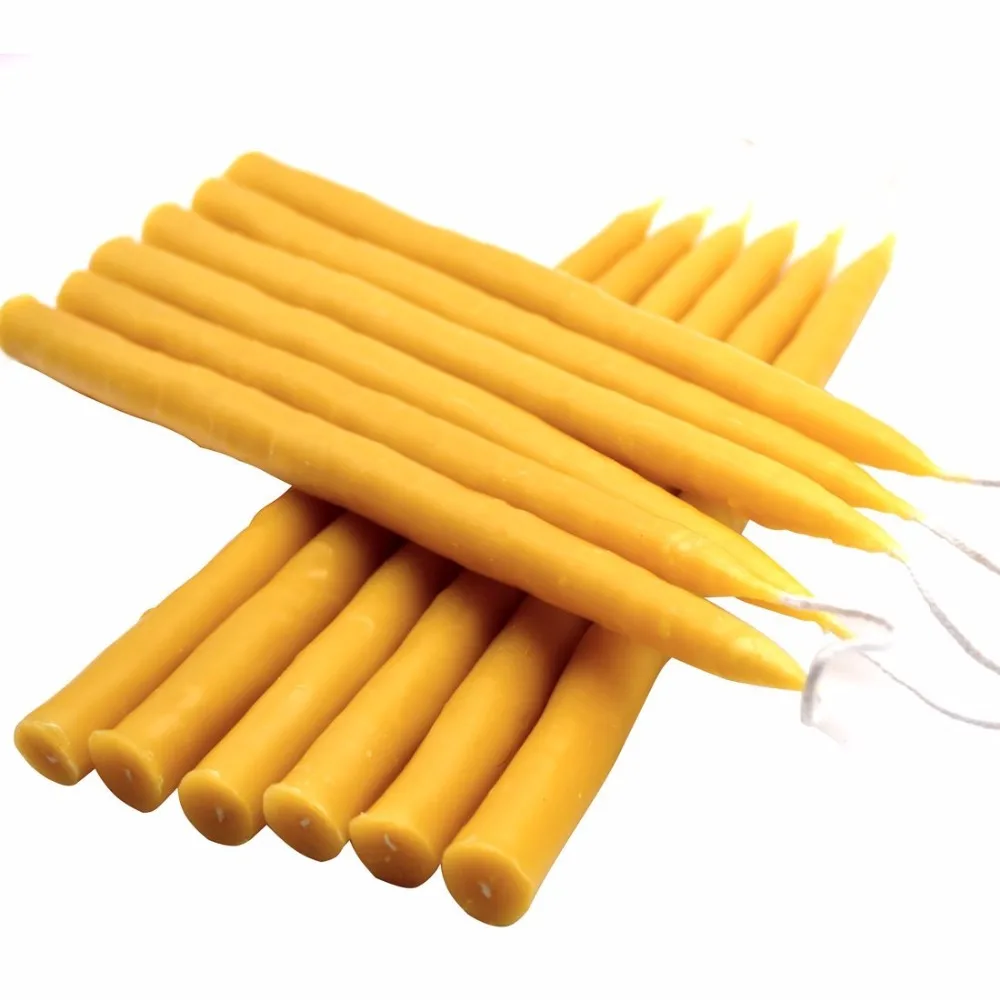 12 шт. 100% чистый натуральный пчелиный воск свечи конус (10 &quot) мед аромат DIY ручной