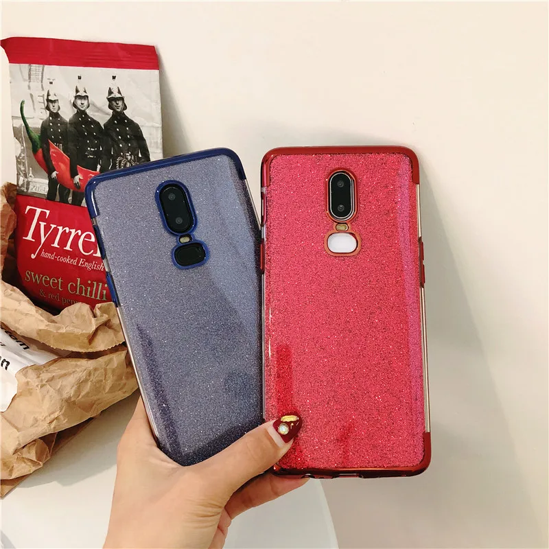 Fashion Glitter Case For OnePlus 6T Bling Silicone Soft Back TPU Cover Bumper Phone Cases 5T 6 7 |
