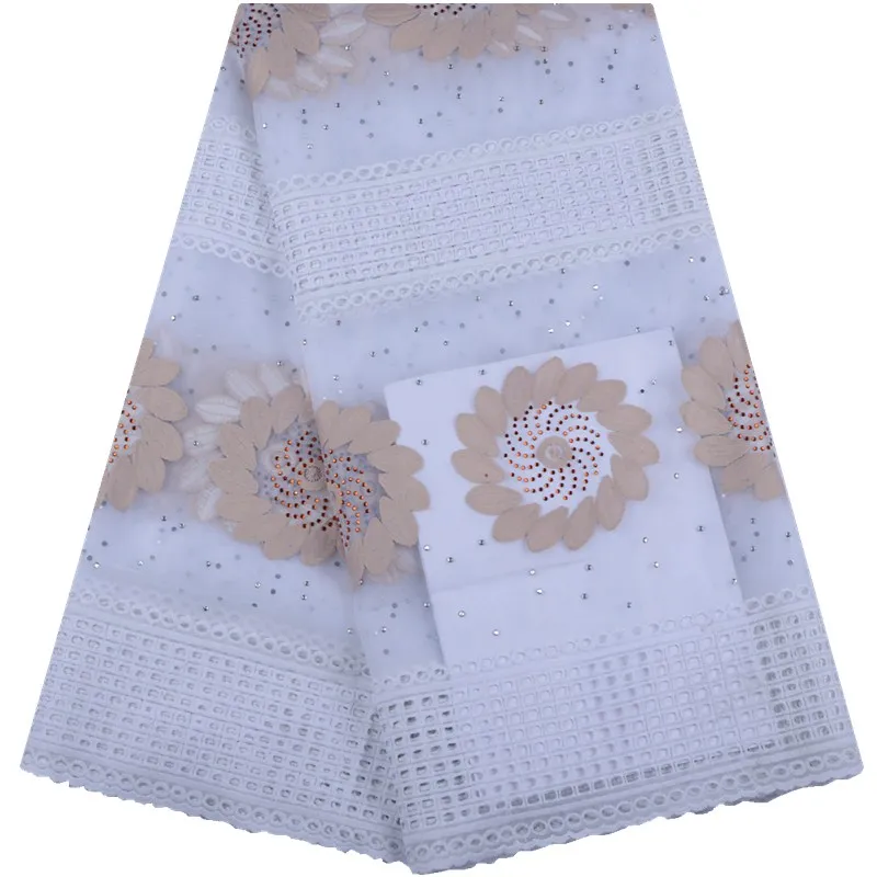 2019 желтые + белые французские кружевные ткани Высококачественная тюль