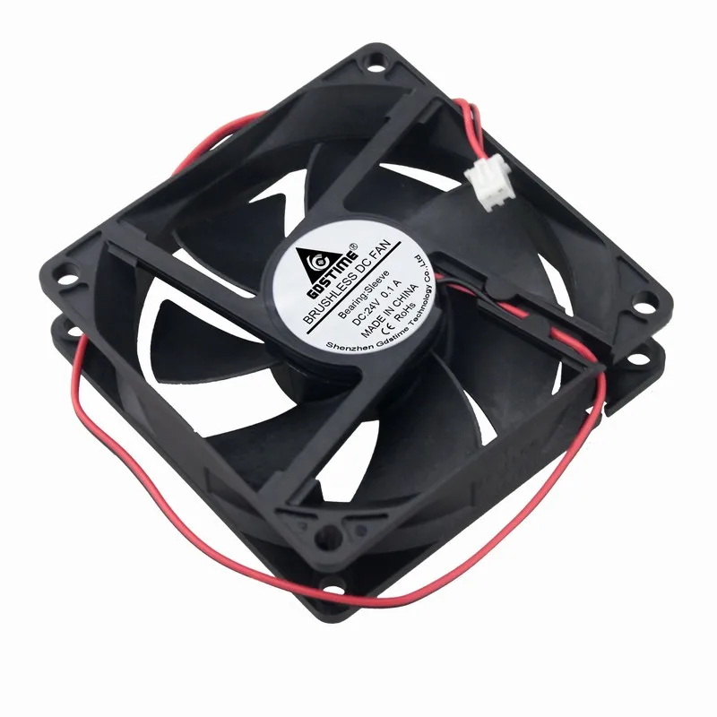 1 шт. Gdstime 80 мм x 20 мм 8 см 24 В 2Pin DC бесщеточный PC чехол для компьютера Вентилятор охлаждения 80x80x20 мм 24 вольт кулер 80 мм* 80 мм* 20 мм 8020