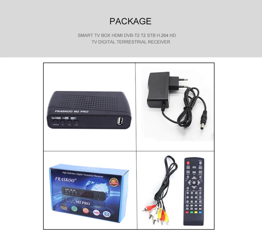 M2 PRO DVB-T2 HD 1080p tv Stick цифровой наземный ТВ приемник USB2.0 ТВ-тюнер H.264 спутниковый ТВ приемник