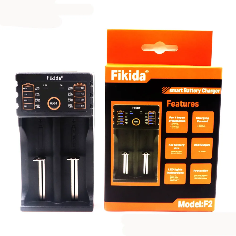 F2 charger Зарядное устройство Fikida F2 18650 1,2 v 3,7 v 3,2 v 3,2 v 3,85 v Aa/Aaa 18350 26650 10440 14500 16340 25500 Nimh зарядное устройство для литиевых батарей - Цвет: F2 charger