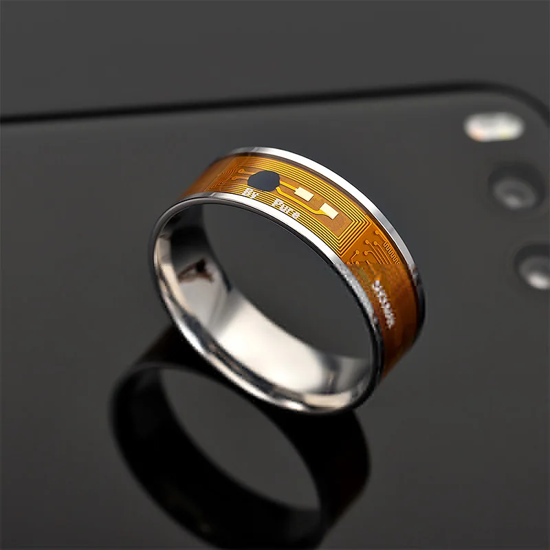 Кольцо из титановой стали унисекс ювелирное изделие с NFC и чипом полностью