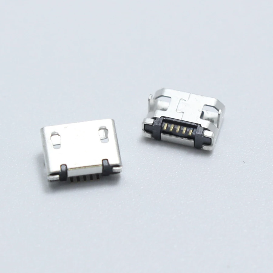 10 шт. микро USB 5pin без боковой гнездовой розетки плоский рот 2 ножки Джек для