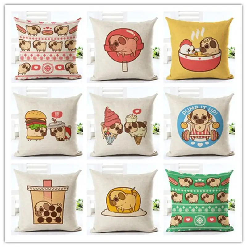 Чехол на подушку с модным цифровым принтом объемный собачий питательный узор