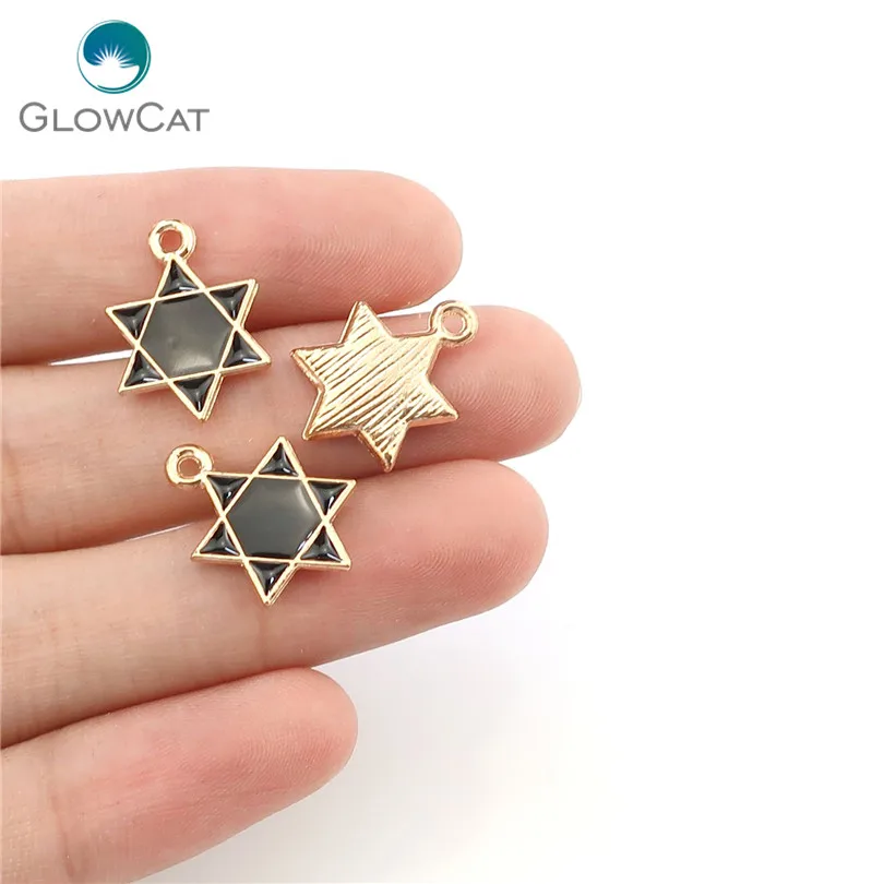 9pcs/lot Light Gold Enamel Black Mix Shape Beauty Pendant Jewelry Finding Making 22339 | Украшения и аксессуары