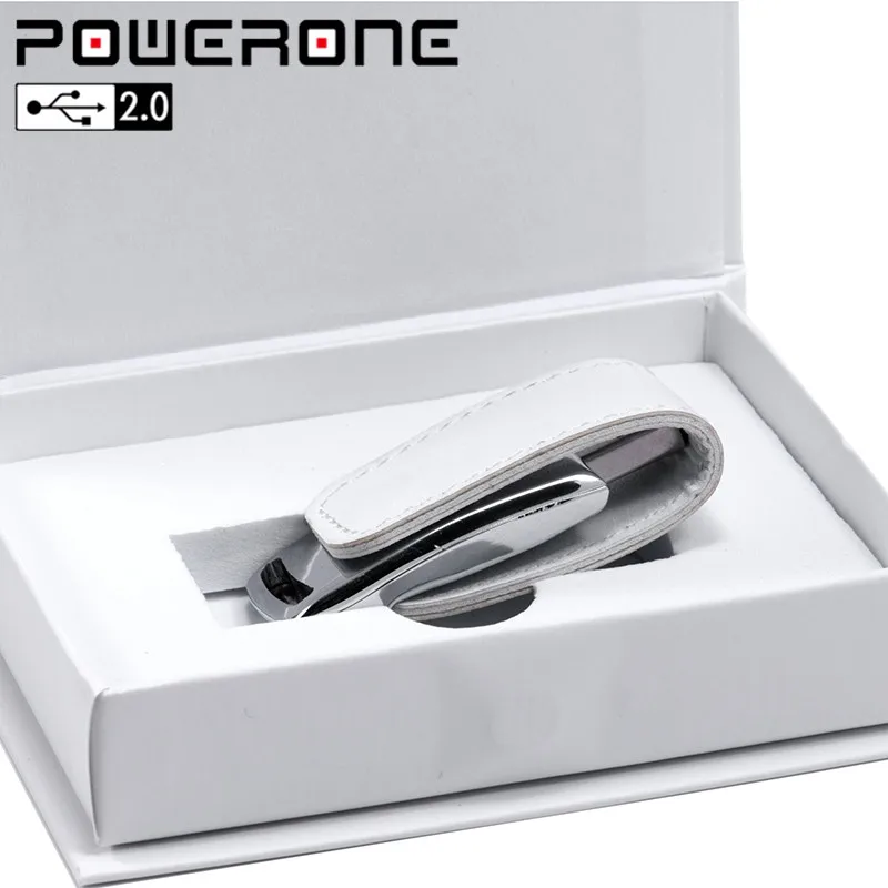 USB-флеш-накопитель POWERONE с логотипом на заказ для USB 2 0 64 ГБ 32 4 8 16 кожаный
