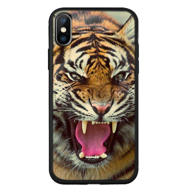 Soft Cover Couple Case For iPhone X XR XS 11 11Pro 7 8 Plus Tiger Leopard Pattern Phone Cases Fundas Max A45 |