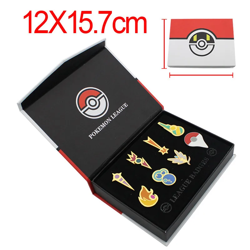 Покемон значки Gym Kanto Johto Hoenn Sinnoh унова калош Лига регион оранжевые острова булавки броши коробка набор подарок косплей реквизит - Цвет: Unova-Region Gym 2