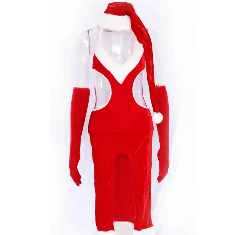 2018 Новый рождественский костюм для взрослых женщин миссис Санта Клаус бархатный