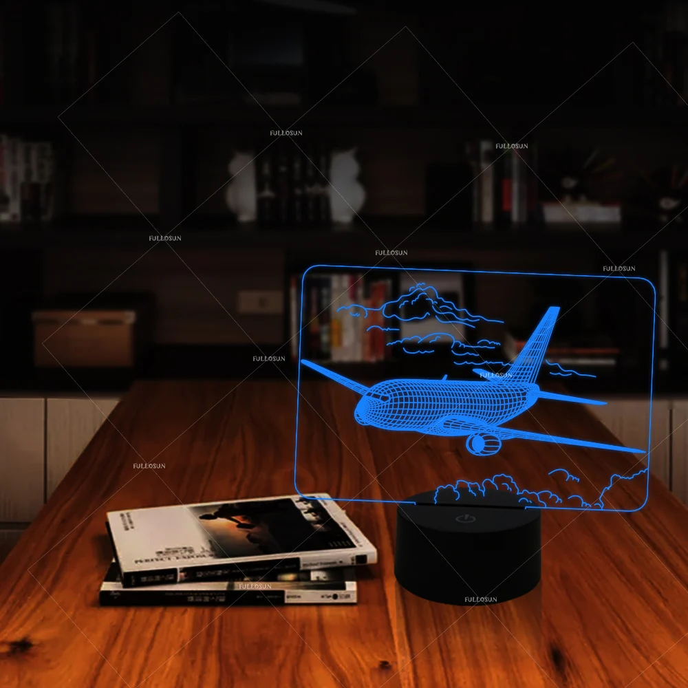 Самолет Триумф в небесах акриловые ночные светильники 7 Изменение цвета