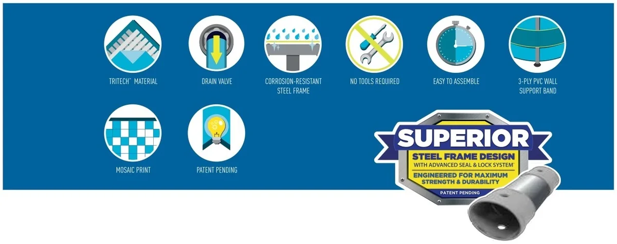 구매 Bestway-파워 스틸 수영장 세트, 56705x671 CM, 22 피트 X 52 인치, 원형 프레임, 야외 지상 수영장 + 커버, 매트, 사다리, 필터