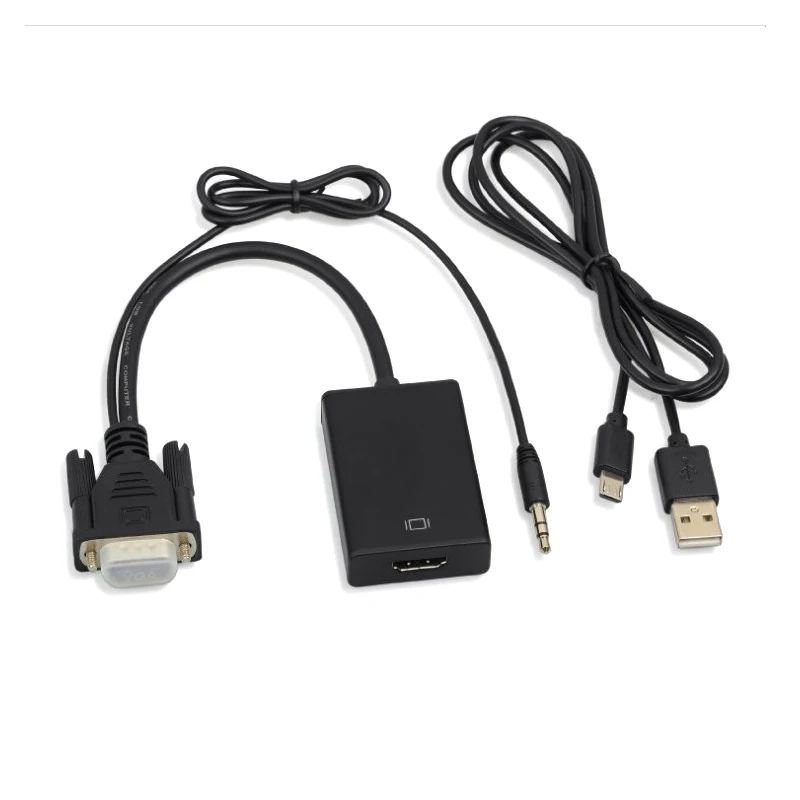 Конвертер VGA папа HDMI выход аудио USB кабель преобразования адаптер портативный для