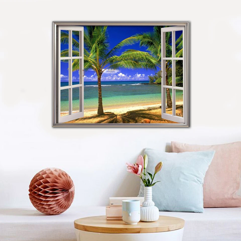 EverShine Diamond Embroidery Outside The Window Scenery Full Square Painting Landscape Picture Of Rhinestones Wall Decor|Алмазная