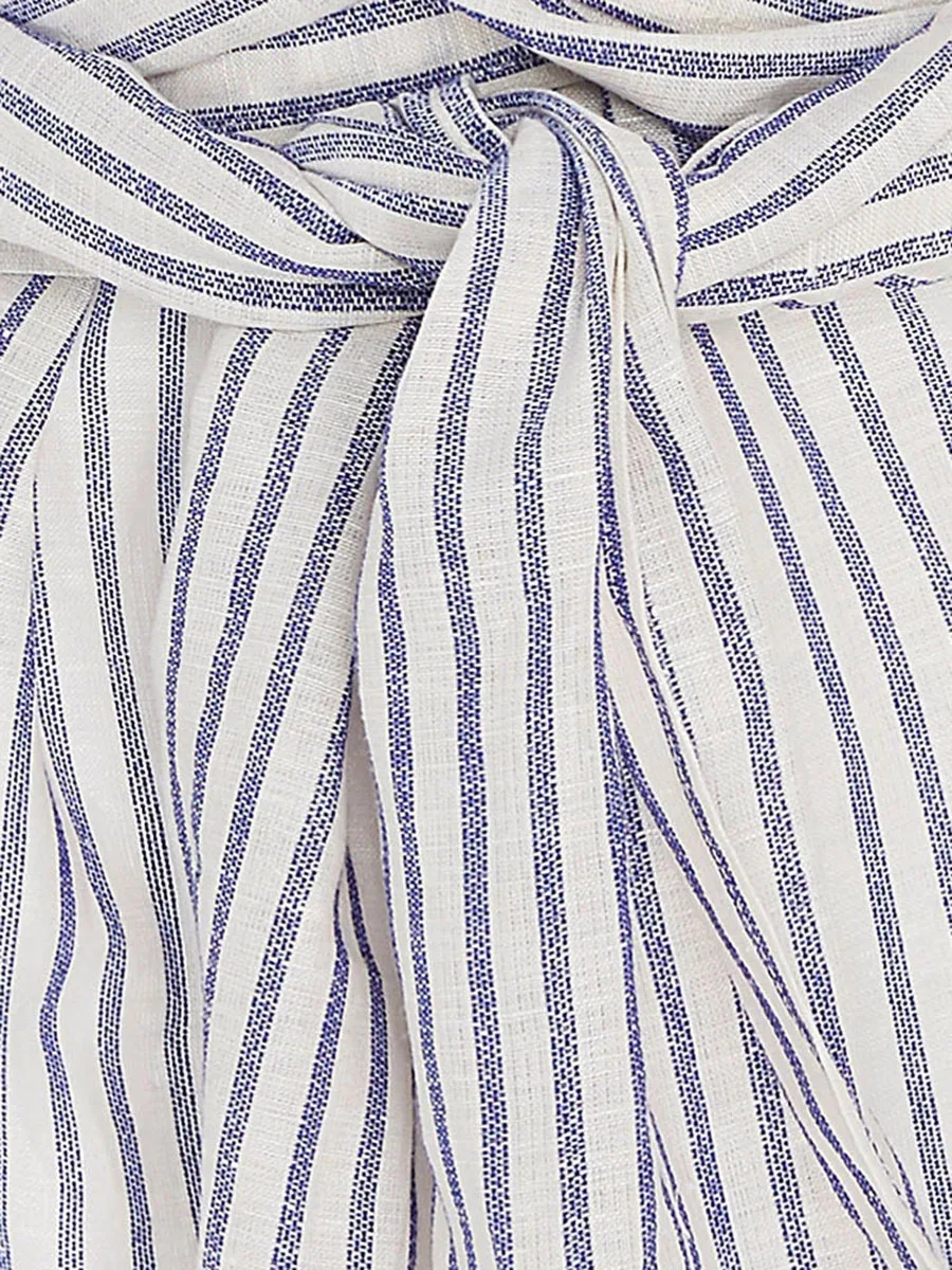 

Women Elegant Striped Shirt Nice Spring Long Sleeve V Neck Lace Up Bow Loose Summer Brand Casual Tops Blusas